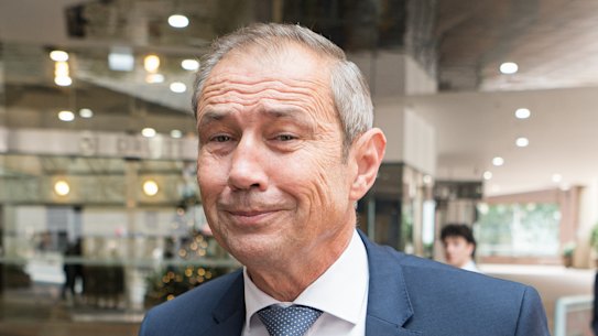 WA premier Roger Cook leaves a meeting with Peter V’landys on Thursday morning.