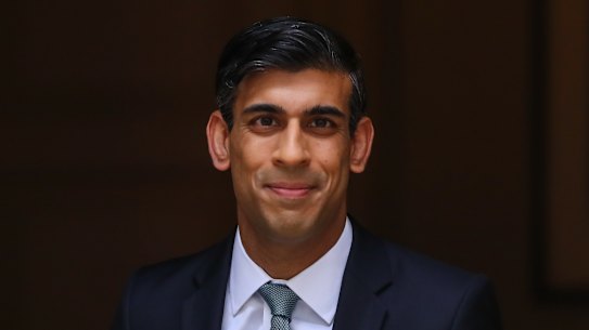 Chancellor Rishi Sunak leaves Number 11 Downing Street ahead of his statement to Parliament.