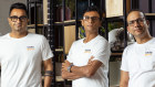 saasguru Chief Product Officer Prateek Kataria, Co-founder and COO Atif Saad and Co-founder and CEO Amit Choudhary  at Squarepeg in Sydney November 28, 2022. Photo: Dominic Lorrimer .