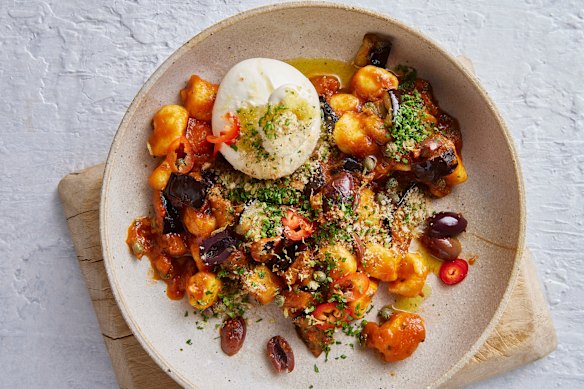 Burrata adds a creamy finishing touch to this midweek gnocchi dish.