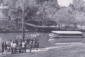 The George Duncan manslaughter trial on the banks of the River Torrens at the site where Dr George Duncan drowned.  