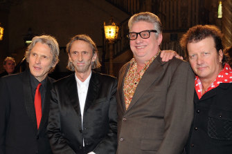 Mental As Anything original members, from left, Peter O'Doherty, Chris O'Doherty (also known as Reg Mombassa), Greedy Smith and Martin Plaza at the 2009 ARIA Hall Of Fame Awards in Melbourne.