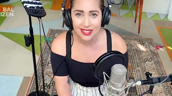 Lady Gaga performs during "One World: Together At Home".