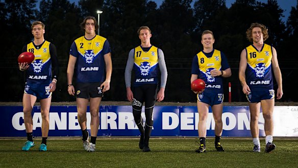 Canberra Demons players Angus Baker, Alex Paech, Jarrod Osborne, Mitch Maguire and Mitch Hardie could be picked up in the AFL draft.