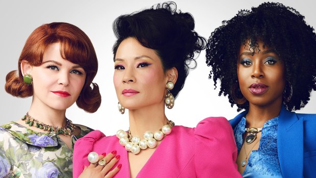 Ginnifer Goodwin, Lucy Liu and Kirby Howell-Baptiste in <i>Why Women Kill</i>.