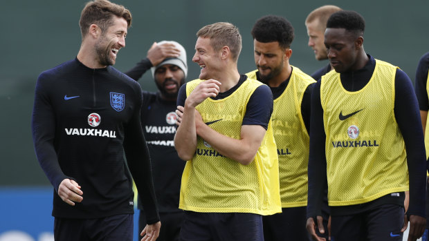 With us or against us: England players at training.