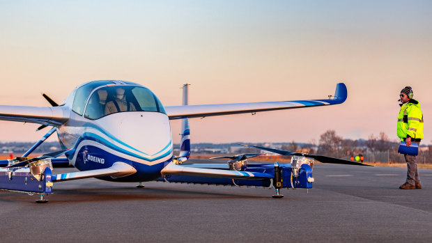 Boeing's autonomous passenger air vehicle prototype in Manassas, Virginia. 
