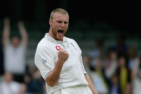 Andrew Flintoff during his playing days at the Oval against Australia in 2005. 