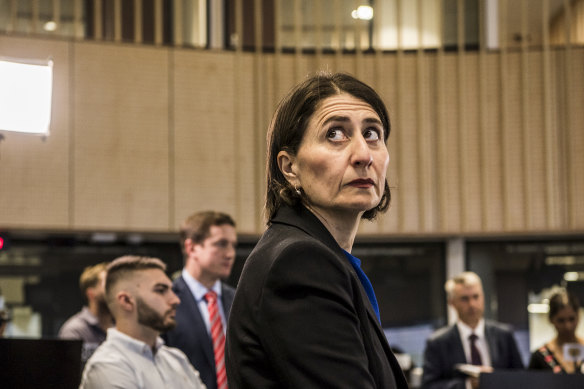 NSW Premier Gladys Berejiklian at the State Emergency Operations Centre.