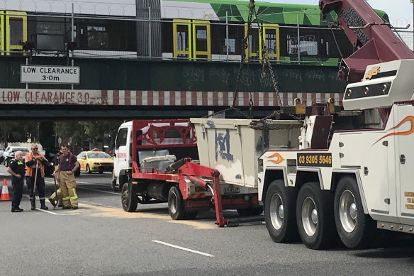 A skip came off a truck when it hit the bridge in 2020.