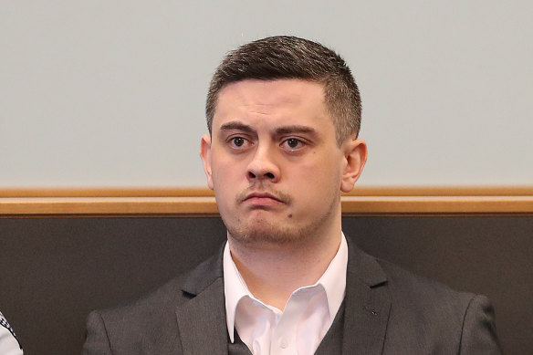  Jesse Shane Kempson appears in the dock on February 21, 2020 in Auckland, New Zealand, when he was sentenced to 17 years in prison for the murder of Grace Millane. 