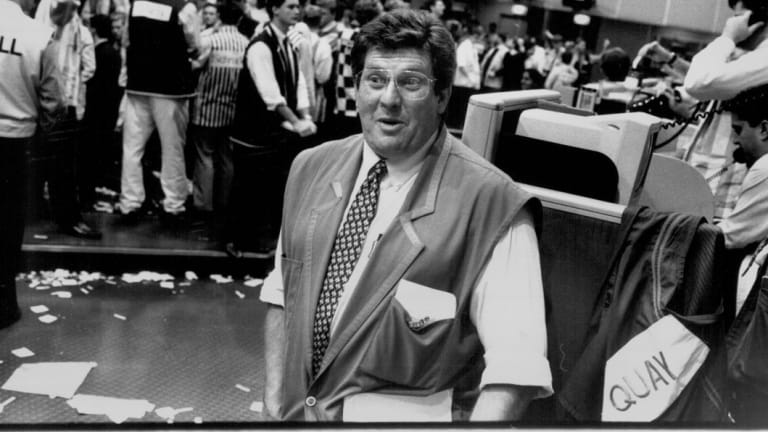 Eclectic career: Whitby, on the floor of the Sydney Futures Exchange in 1993. 