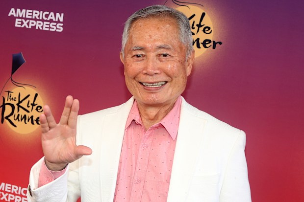George Takei poses at the opening night of the new play "The Kite Runner" on Broadway at The Hayes Theater on July 21, 2022 in New York City. 