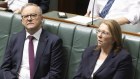 Prime Minister Anthony Albanese with Transport Minister Anthony Albanese in parliament. Cost of living, including higher airfares, is weighing on voters.