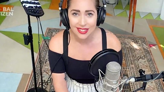 Lady Gaga performs during "One World: Together At Home".