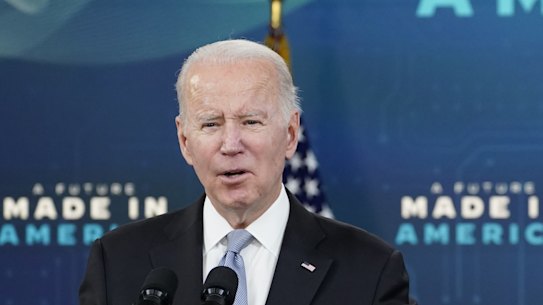 US President Joe Biden is seeking to reduce America’s reliance on Chinese imports.
