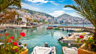 Saranda’s city port at ionian sea. Albania.