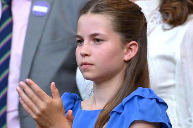 Princess Charlotte at the 2026 Wimbledon Tennis Championships at the All England Lawn Tennis and Croquet Club on July 12, 2026 in London, England.