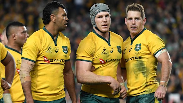 David Pocock, centre, was one of only three Brumbies to play in the series against Ireland.