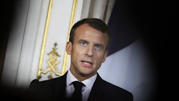 Under pressure: French President Emmanuel Macron.