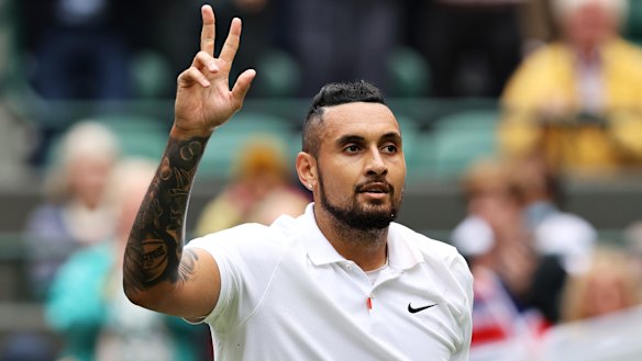 Nick Kyrgios is through to the third round at Wimbledon.