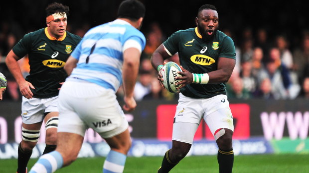 Packing a punch: Tendai Mtawarira and the South African forwards were a force against Argentina. 