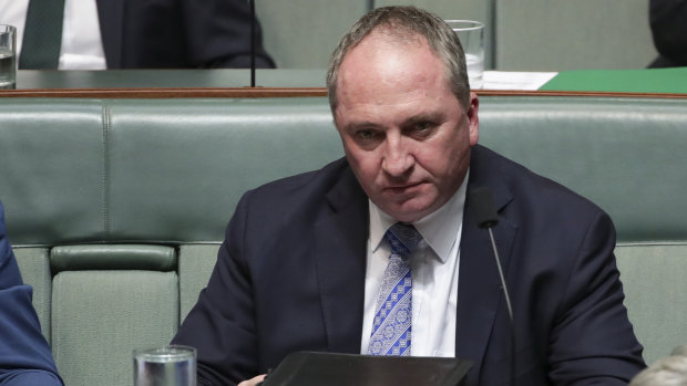 Nationals MP Barnaby Joyce during question time at Parliament House on Tuesday.