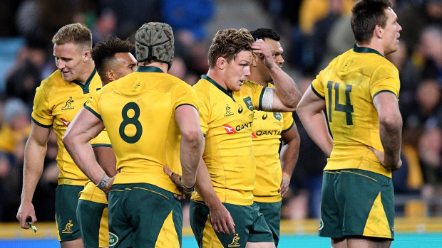 Mind games: The Wallabies were rock solid in the first 30 minutes, but crumbled in the second half.