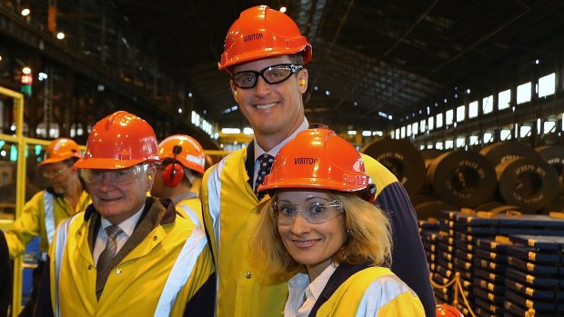  The ACCC alleges that   BlueScope and Jason  Ellis (centre) tried to induce steel distributors in Australia and overseas manufacturers to enter agreements containing a price-fixing provision. 