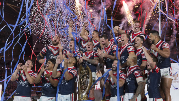 The Sydney Roosters after the 2018 NRL grand final.
