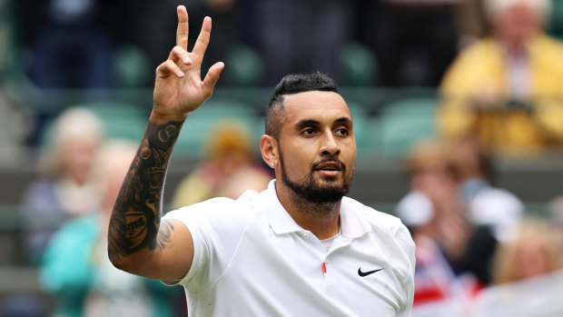 Nick Kyrgios is through to the third round at Wimbledon.