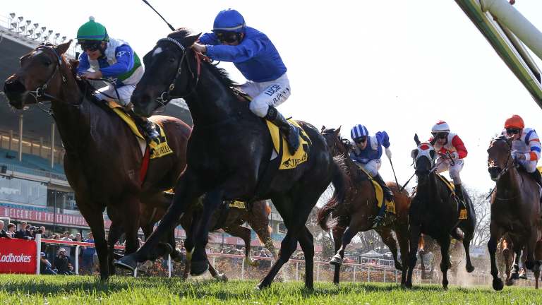 Michelle Payne rides Sweet Rockette to victory.