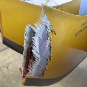 Substantial damage to the main rotor blade of the state government's Rescue 500 helicopter