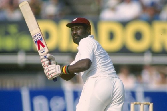 Viv Richards turns a ball away for four.