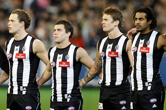 Brent Macaffer (left) and Heritier Lumumba (right) at Collingwood in 2010.