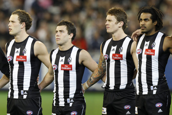 Brent Macaffer (left) and Heritier Lumumba (right) at Collingwood in 2010.