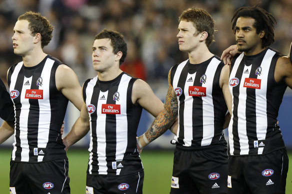 Brent Macaffer (left) and Heritier Lumumba (right) at Collingwood in 2010.