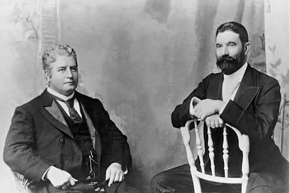 Could you recognise these two men? Should you be able to? (Edmund Barton, Australia’s first prime minister, and Alfred Deakin, the first attorney-general.)