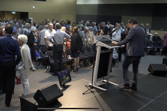 A screenshot of the annual Brisbane Church and State summit livestream on Saturday – the second of two days of panels and 20 speakers.
