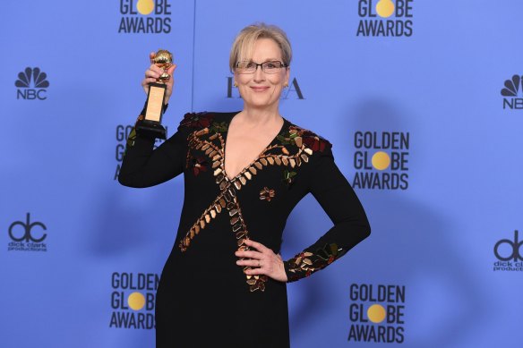 Meryl Streep with her Golden Globe.