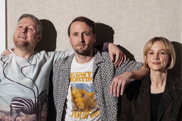 Tim Key, Tom Basden and Carey Mulligan.