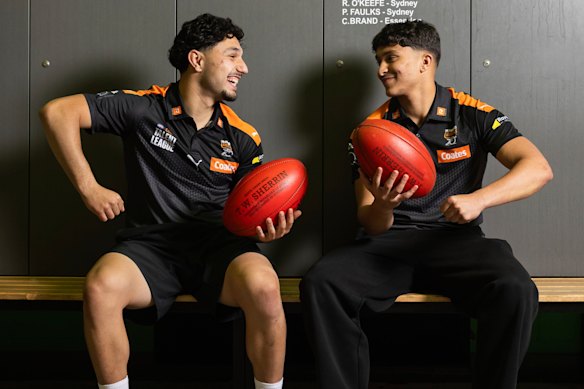 Hussien El Achkar and Adam Sweid were Calder Cannons teammates and in Essendon’s next-generation academy.