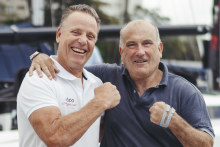 They have completed 60 Sydney to Hobart races between them: Andoo Comanche bowman Sven Runow, left, and Midnight Rambler skipper Ed Psaltis