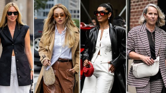 Street style at New York Fashion Week. Shorts move from Sunday staples to the working week.