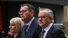 Catherine and Daniel Andrews with PM Anthony Albanese