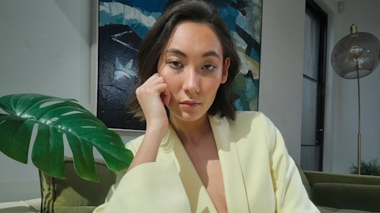 Photo of model, Narissara Hebbard at her home in Toorak on Friday 4 September 2020. Photo Luis Enrique Ascui