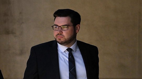 Bruce Lehrmann outside the Federal Court in Sydney on Tuesday.