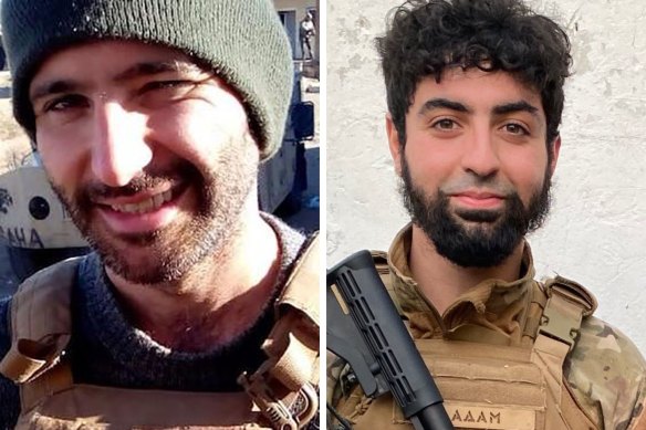Australia man Abdelfetah “Adam” Nourine, right, is accused of killing British solider Daniel Burke, left in the Ukraine.