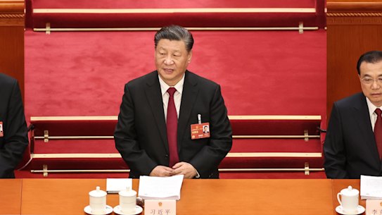 Chinese President Xi Jinping at the National People’s Congress on Sunday. 
