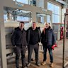 Lindian executive chairman Robert Martin and executive director Zac Komur with Vladimir Fedotov at the SARECO plant in Kazakhstan.